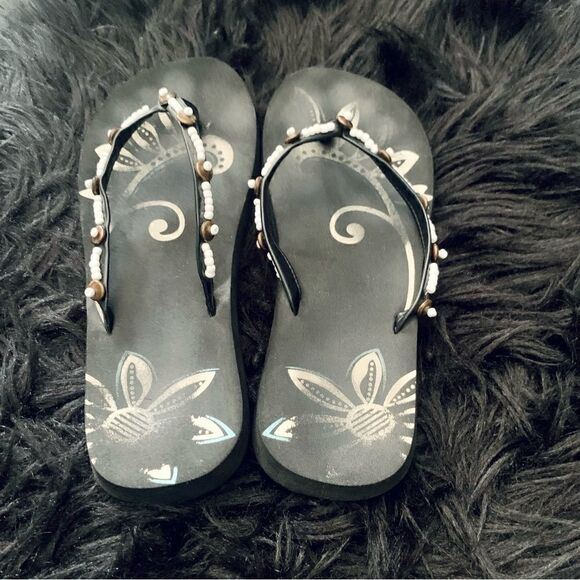 Unbranded Beaded Flip Flop Slip On Thongs Size 6.5 - Picture 4 of 6